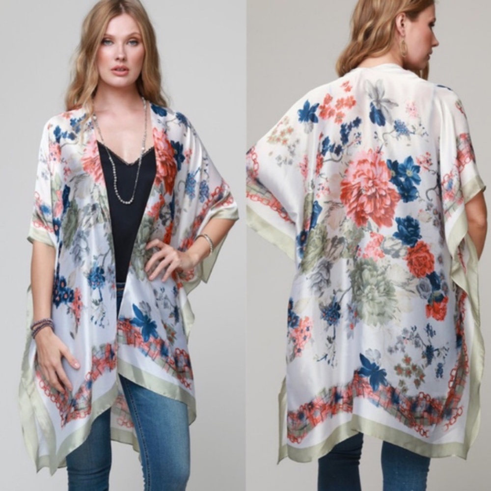 Captivated Floral Print Kimono - Olive